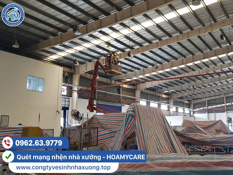 Dịch vụ quét mạng nhện nhà xưởng HOAMYCARE